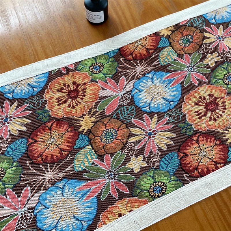 2025 Bohemian Retro Art Coffee Table Meal Decorative Cover Cloth Premium Garden Balcony Cloth Table Flag Strip