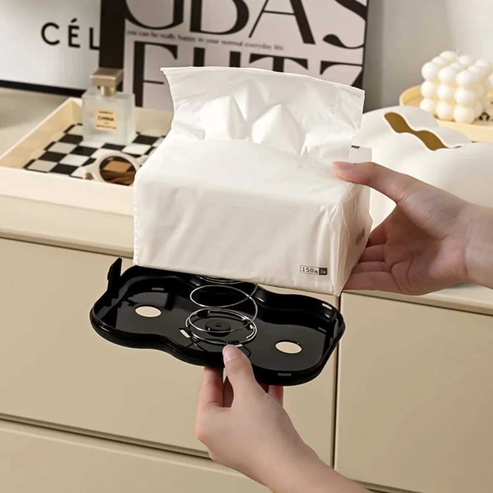 Cloud creative tissue box household bathroom paper suction cup box high-end white wall mounted paper box Y241218