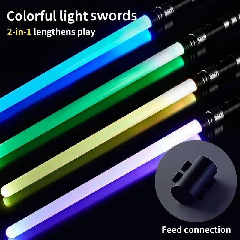 75cm RGB Light Saber 2 in 1 7-color/1 Color Lightsaber for 3+ Kids Laser Sword Toy Party Glow Swords W241218