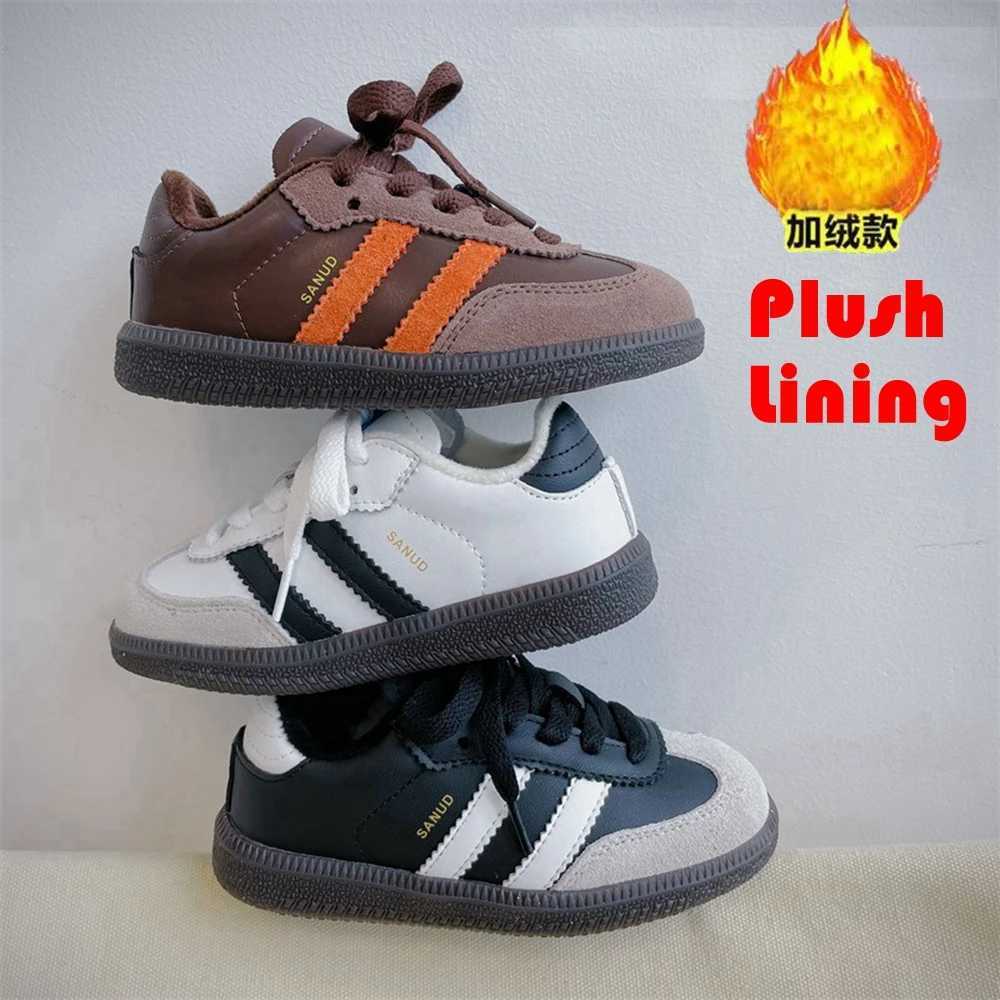 2024 new childrens shoes boys soft sole comfortable plus velvet sports casual shoes Korean version thick warm girls Forrest Gum X241218