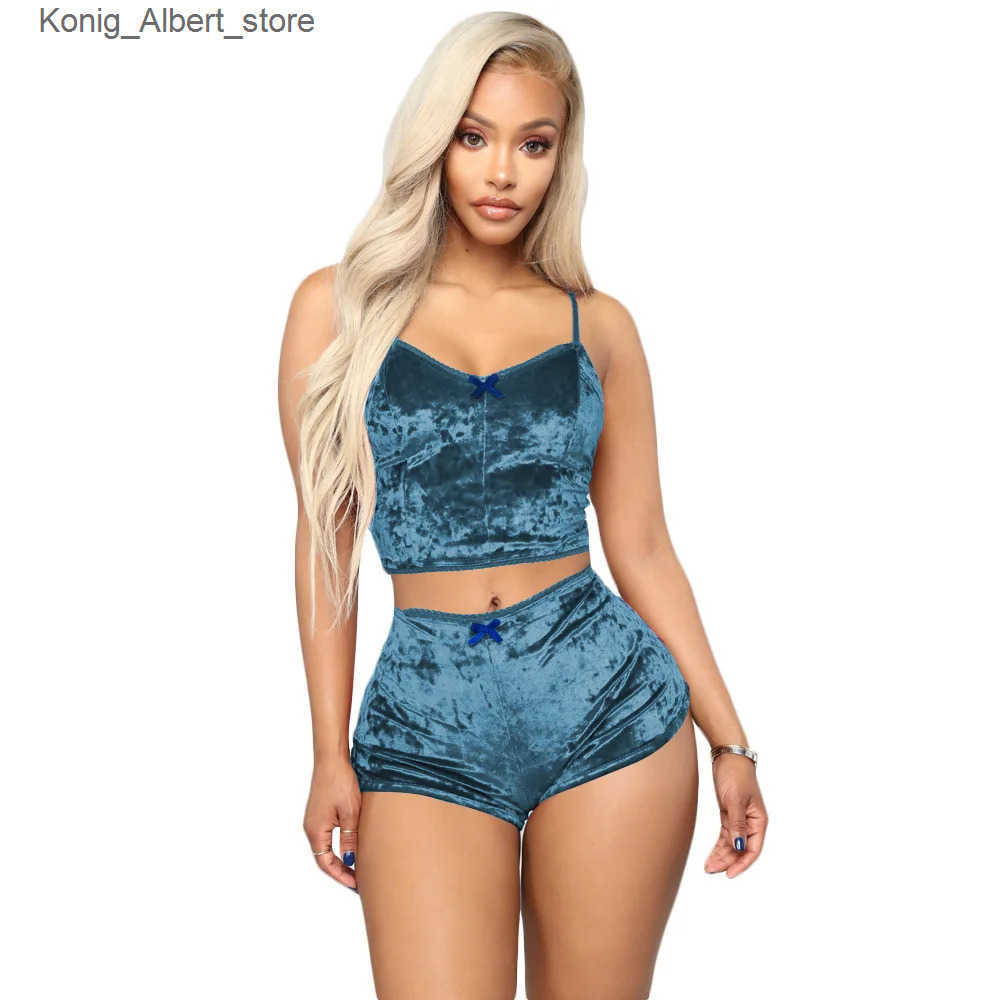 Sexy Set Women Sexy Silk Satin Velvet Pijamas Sleep Wear Robe Nightwear Sexy Lingerie Pj Sets Sleepwear Lingerie Set Bra Set L240910