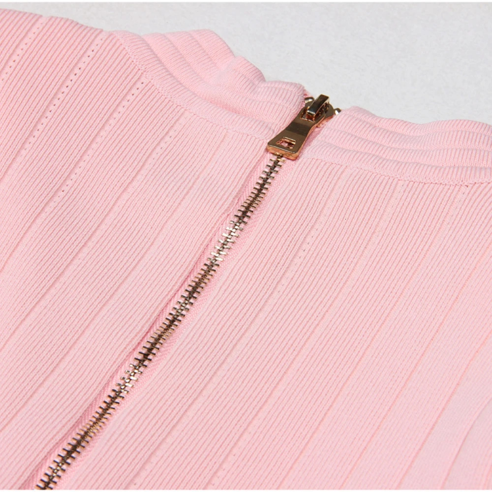 y Lion Head Gold Buttons Mini Dresses for Women Long Sleeves V Neck Vestidos Ladies High Quality Pink Dress Black 241218