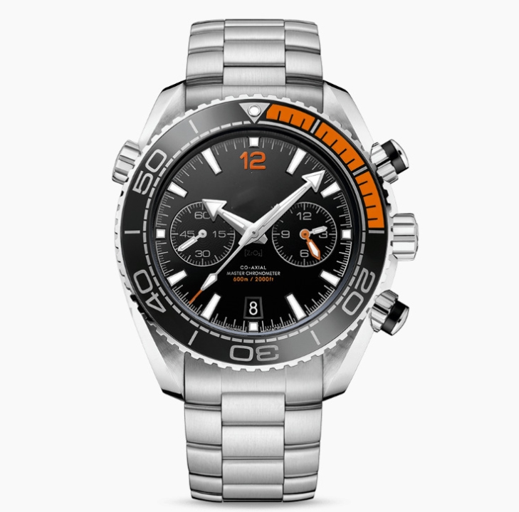 Foreign trade Mens Quartz Chronograph Watch Full Functional Stainless Steel Bracelet Quartz Chronograph Ocean Diver 600m Skyfall Black Sports Sea Mens Watches