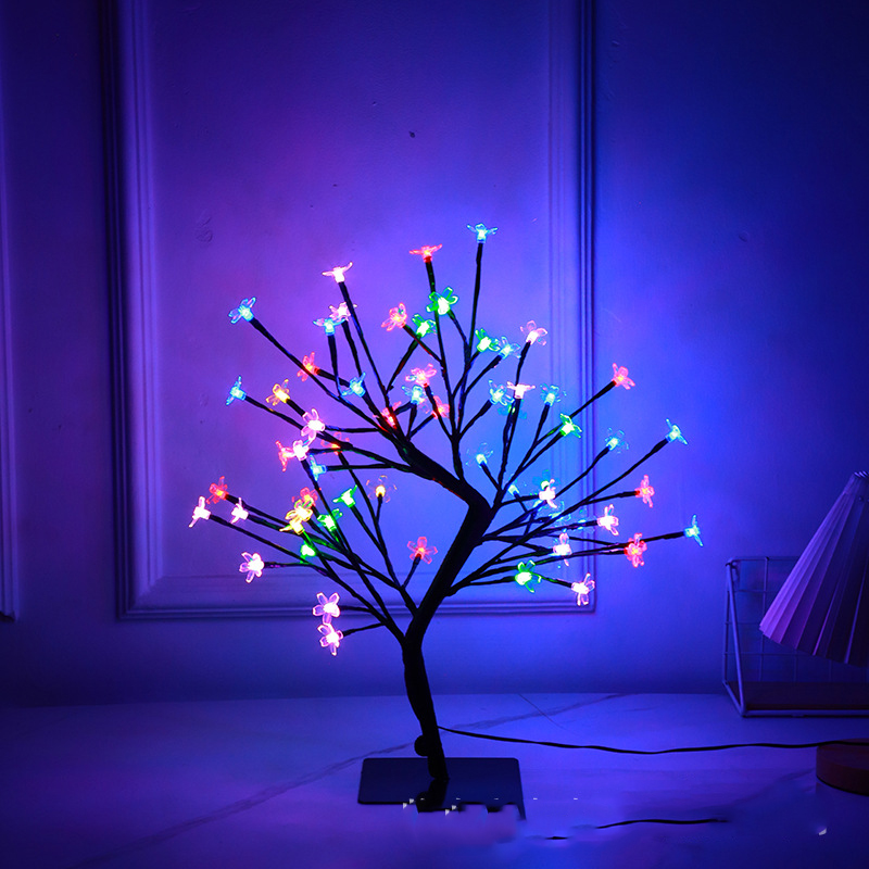 Festive Multi-Color Cherry Blossom Tree Lights with Remote - Perfect for Holiday Decorations