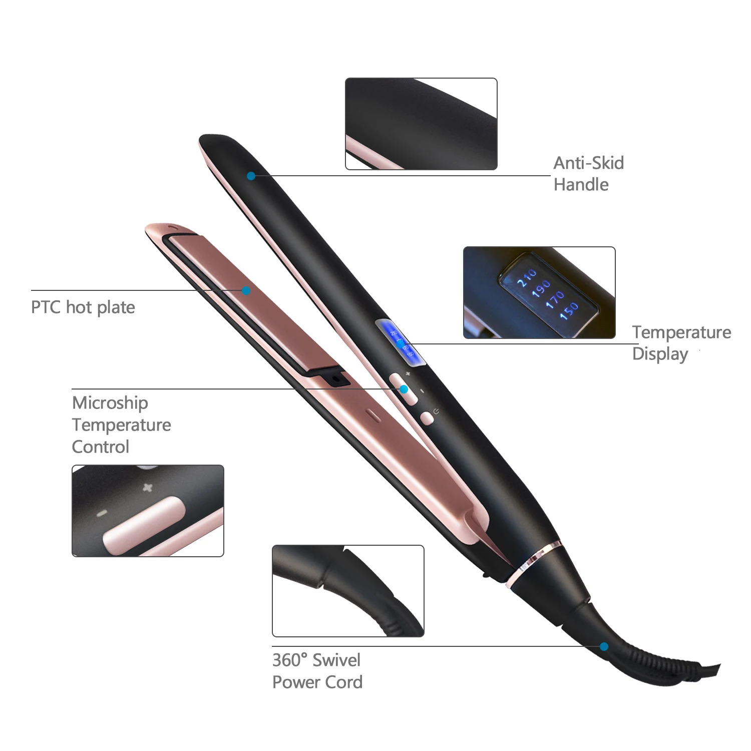 Hair Flat Irons Ultrasonic Infrared Cold Hair Care Iron Keratin Treatment for Frizzy Hair Recovers the Damaged Hair Straightener 241224