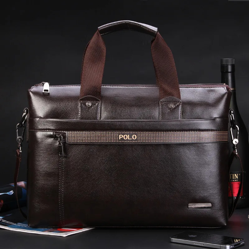 Men Briefcase Bag for Documents Leather Mens Business Travel Big Capacity A4 Document Organizer handbag 241218