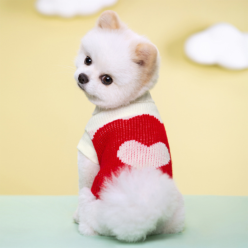 New pet clothing spring and autumn winter multi-color wool knitted dog clothes two feet warm casual clothing