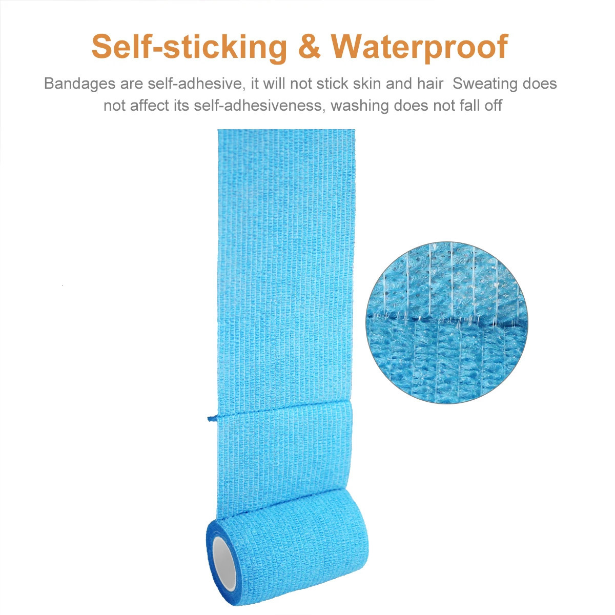 24 Pack 7.5cm Cohesive Bandage Wrap Rolls Elastic Self-Adherent Tape for Stretch Athletic Sports Wrist Ankle SprainsSwelling 241218