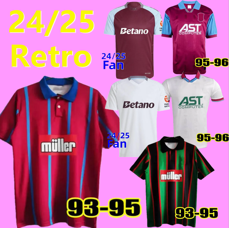 4XL 24/25 AsTOn VilLaS soccer jerseys BAILEY ONANA ALEX MORENO KAMARA Retro 92 94 95 96 97 98 Home Uniforms Men Football Shirt 2xl