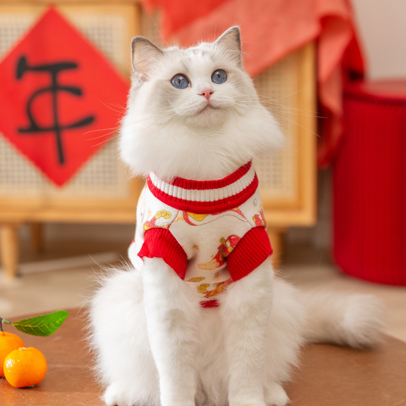 Dog Hoodie Sweaters Autumn Winter Pet clothes New Year's festive sweater pet clothes