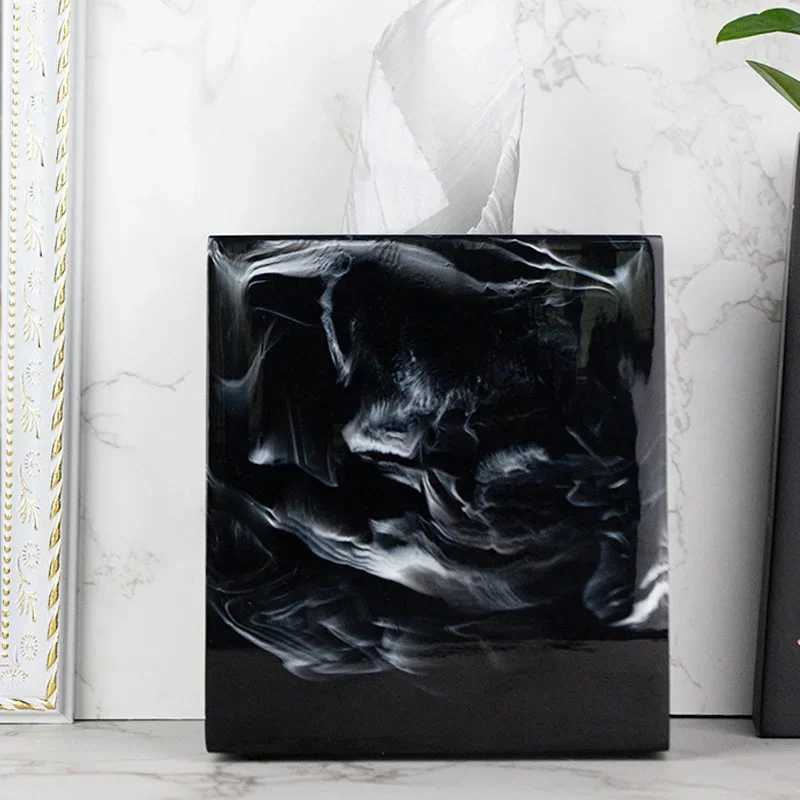 Texture resin tissue box creative decoration for his life Ro bathroom accessories supply dining table paper box Y241218