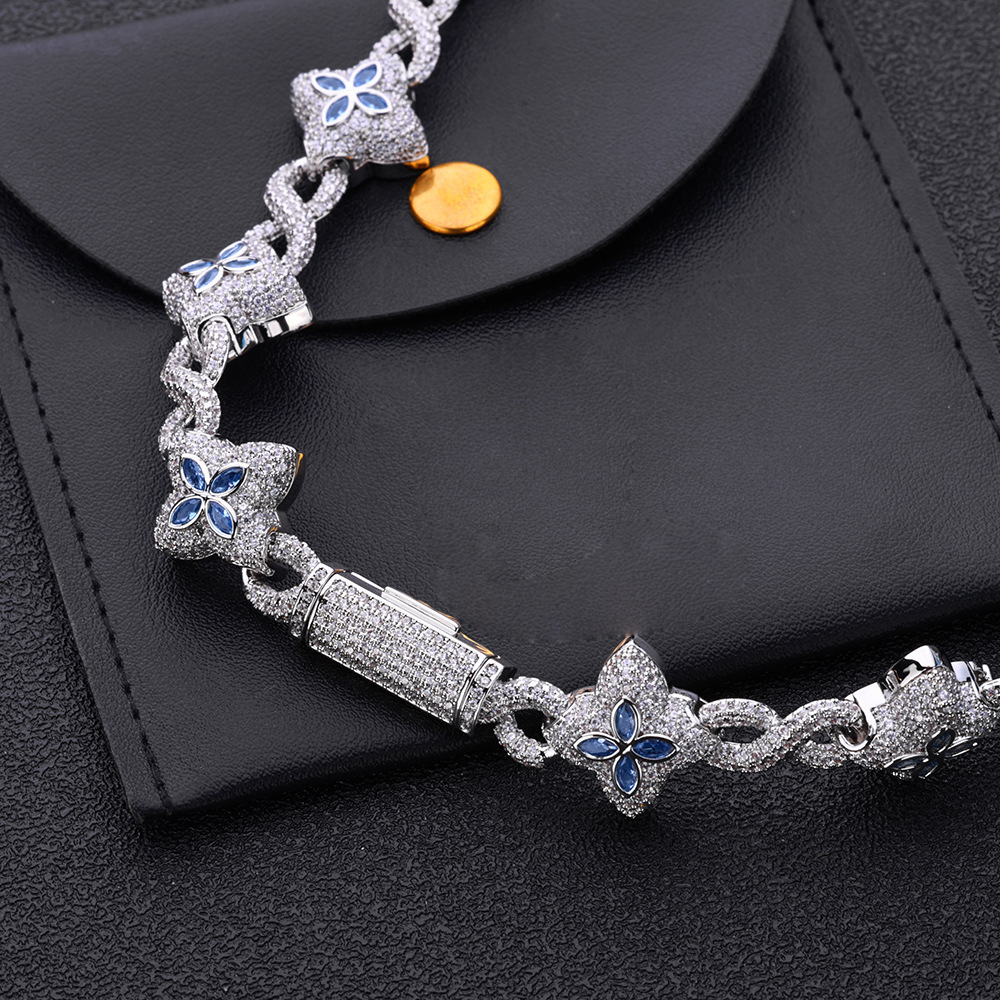 Custom Colorful Cross Flower Infinite Chain Necklace Bracelet Women Men Jewelry Set