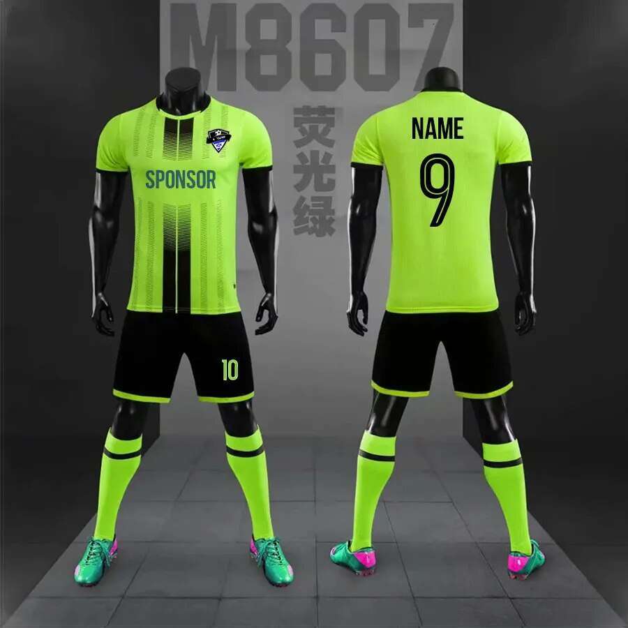 2025 Set for Men Kids Soccer Tracksuit Jersey Kit Quick Drying Breathable Man Children Team Training Football Uniform