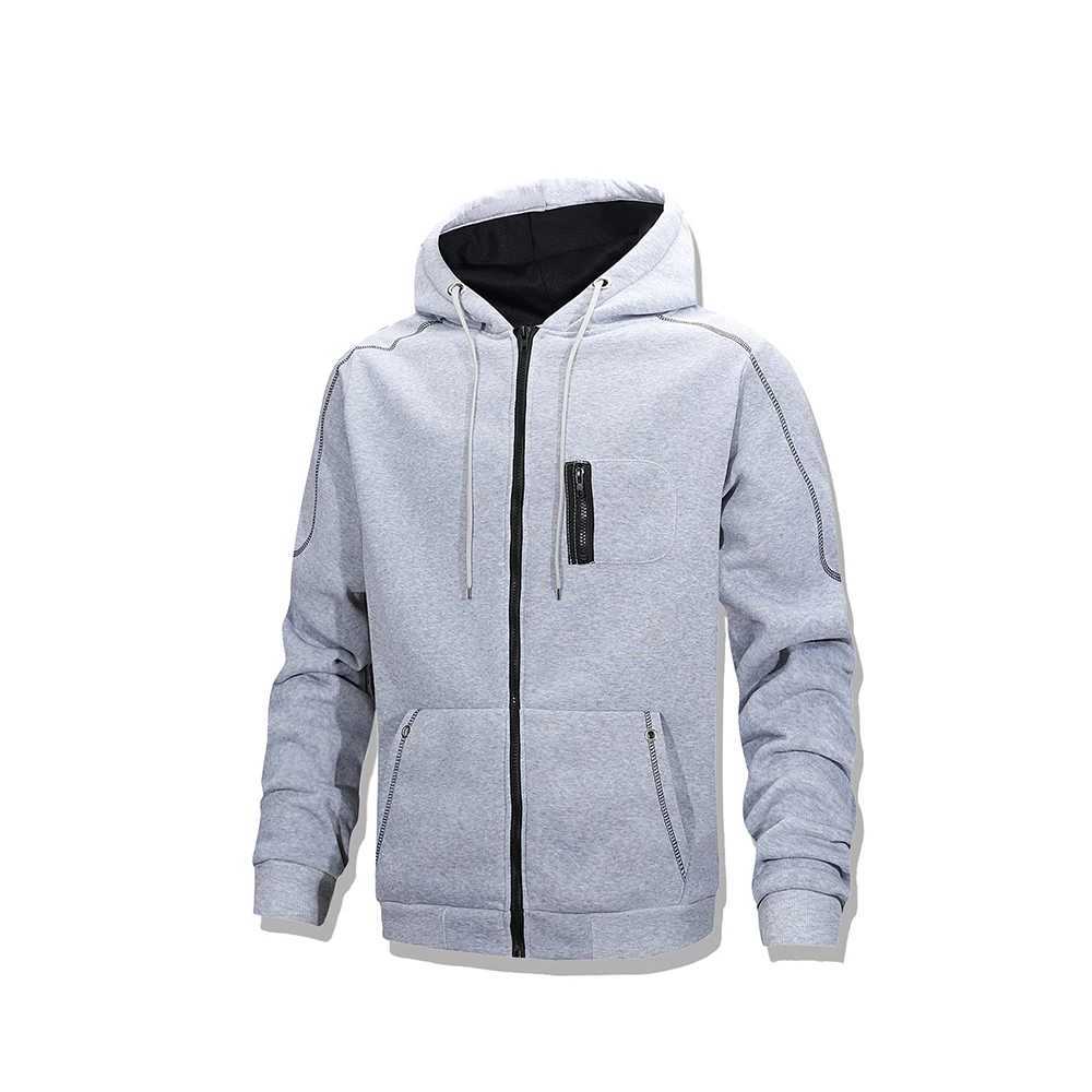 Mens hooded jacket spring and autumn outdoor sports jacket windproof zipper sports shirt high-quality casual sports jacket W250103
