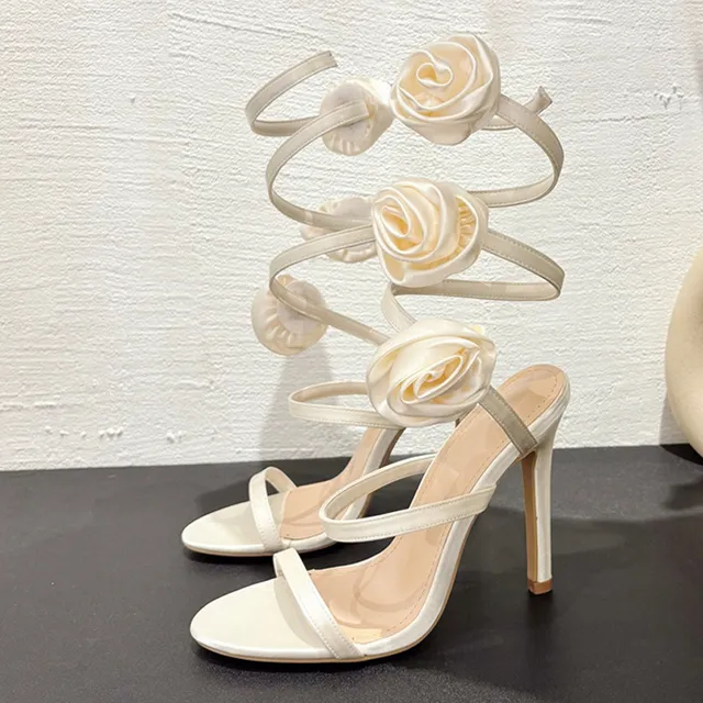 Liyke Summer Fashion wer Twine Around Ankle Strap Sandals Women Designer High Heels Sexy Open Toe Wedding Party Shoes Pink