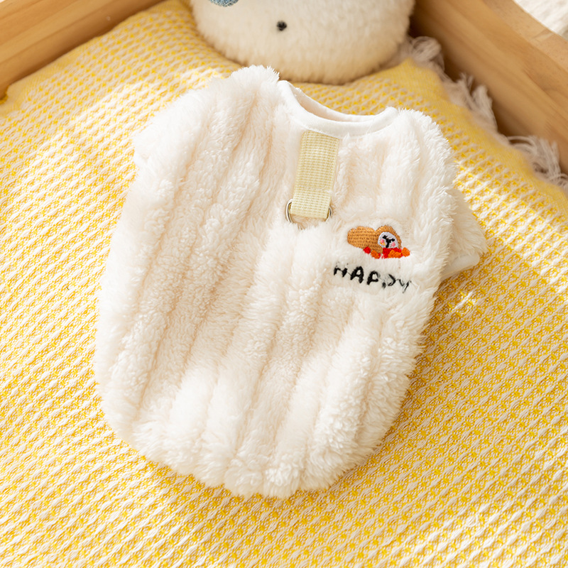 New autumn and winter puppy dog clothes draw a soft cotton wool tow coat thick warm teddy pet dog clothes