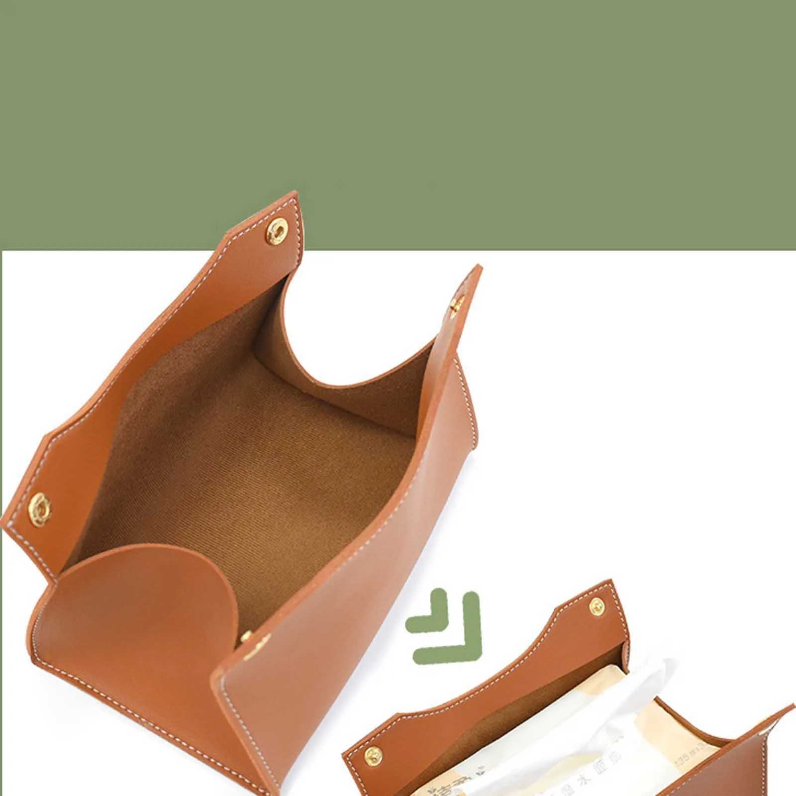 Universal PU leather tissue box napkin holder car tissue box his life Ro desktop paper towel dustproof storage cover Y241218