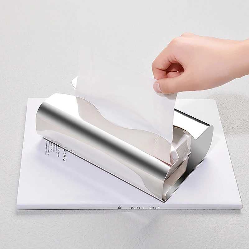 Nordic luxury stainless steel tissue box used for living Ro desktop tissue holder silver plated paper storage box Y241218