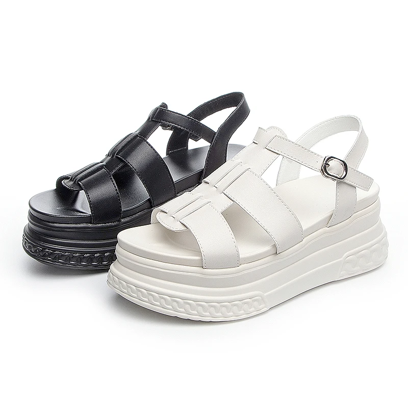 AIYUQI Summer Sandals Women Trend Genuine Leather Women Roman Sandals Korean Platform Open Toe Women's Sandal