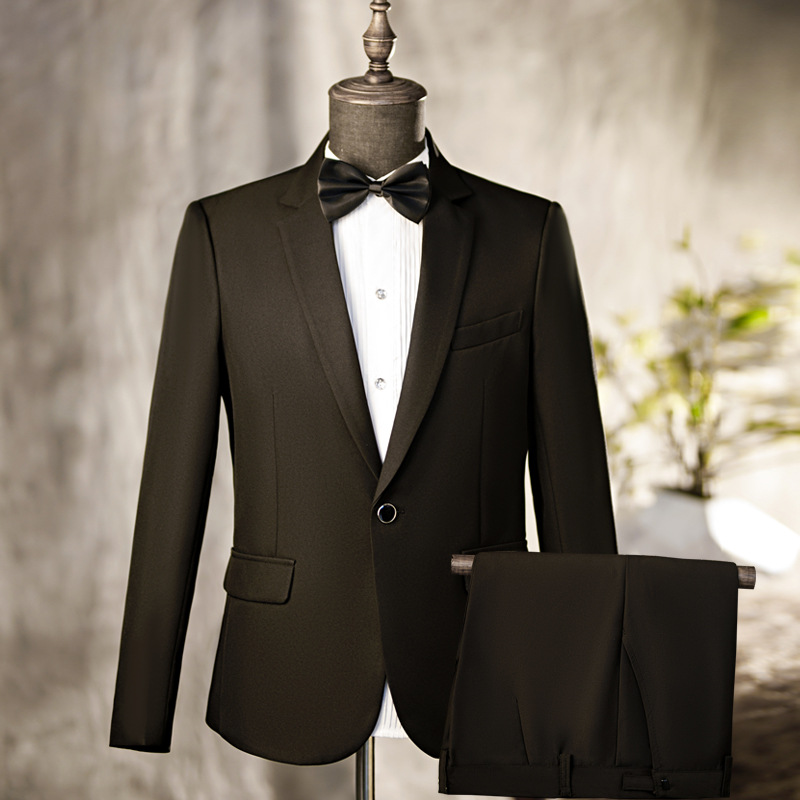 K634 Men's Elegant Two-Piece Formal Wear Set - Tailored Fit Dance Suit with Matching Trousers for Parties