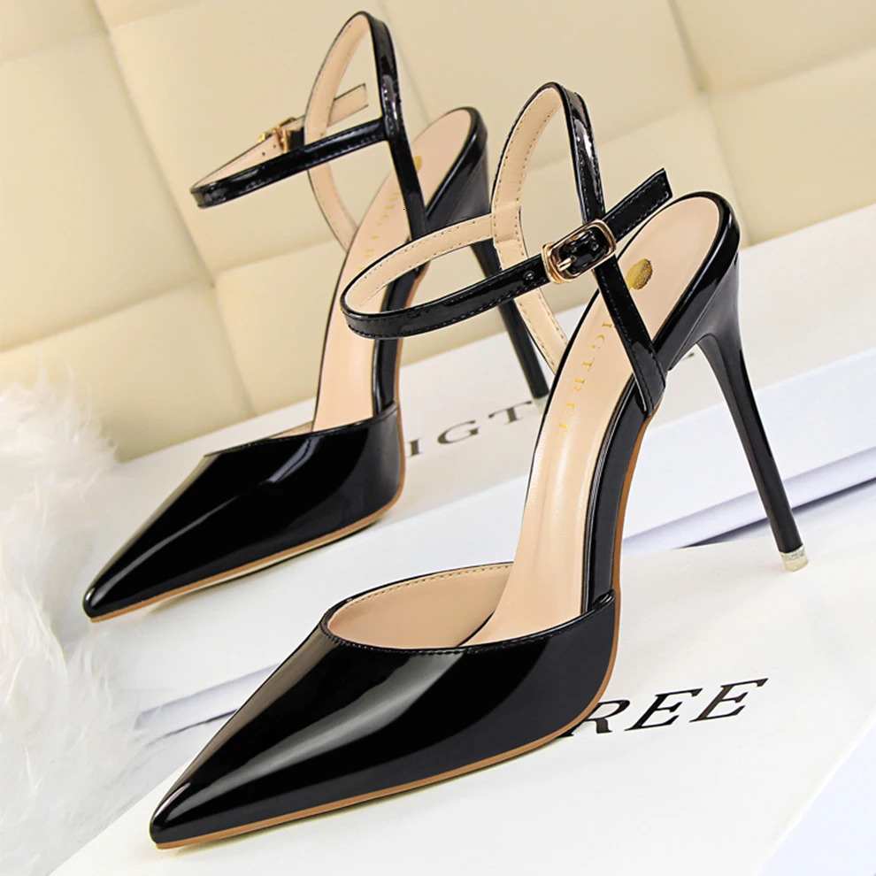 Women Pumps Slingback Shiny Metallic Gold Silver High Heels Dress Stiletto Sandals Pointed-toe Silk Woman Shoes Stylish Elegant 241218