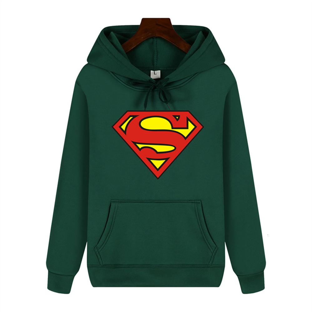 Simple Superman Pattern Print Autumn And Winter Comfort Soft Thickened Men's High Quality Casual Fashion Warm Street Hoodie Y2k Hoodies Long Slee