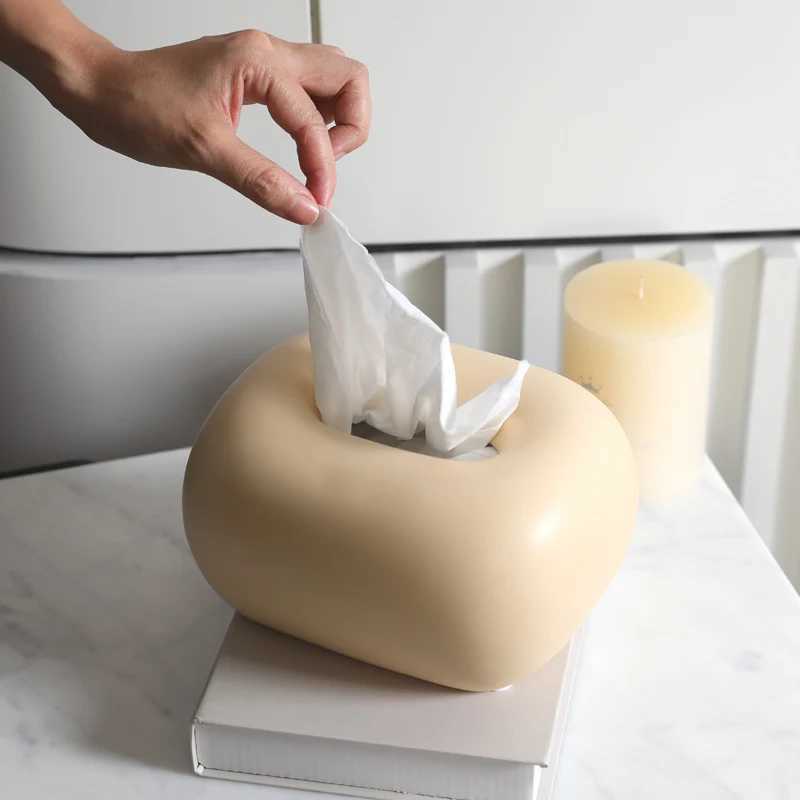 Modern Simple Ceramic Tissue Box Orphans Living Ro Tissue Box Creative Coffee Table Desktop Decorations Y241218