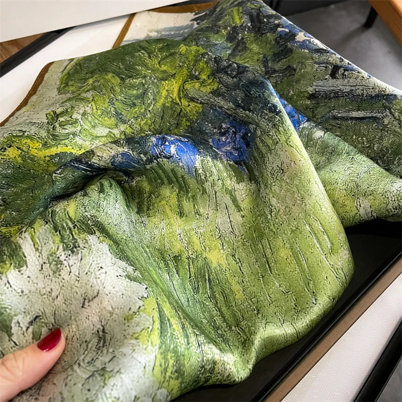 Silk Scarf Natural Shawl Wraps Women Ladies Fashion Scarves Foulard Bandana Square Headband Hijab Pashmina 241218