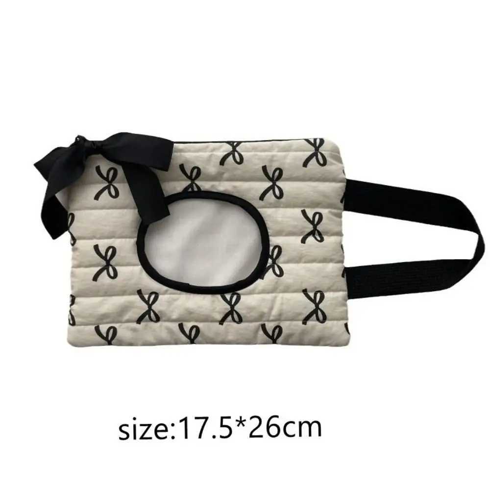 Nordic Style Hanging Cotton Bowknot Paper Napkin Boxes Y2K Issue Bag Thread Napkin Holder Tissue Bag Storage Box Y241218