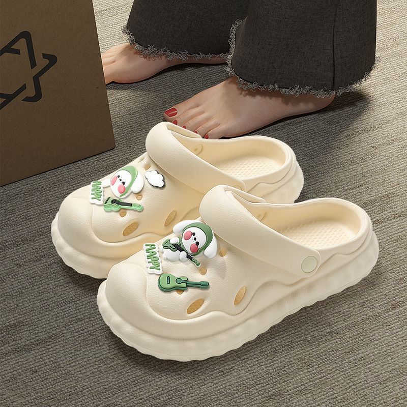 Hot New Free Shipping designer slippers for womens black white Summer Outwear Cartoon Cute Soft Bottom Non slip Slippers