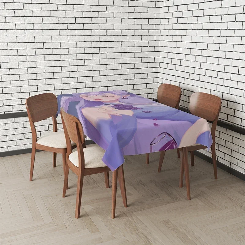 Home Tablecloths for Dining Tables Anime Decoration and Rectangular Table Accessories Waterproof Cloth-XS
