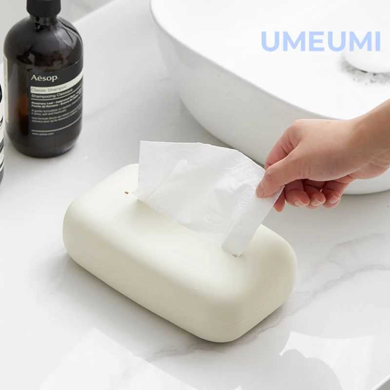 UMEUMI Beige Soft Waterproof Designer Tissue Box Cover Silicone Reusable Children Care Wipe Wet Wipe Box Holder Bathroom Kitchen Y241218