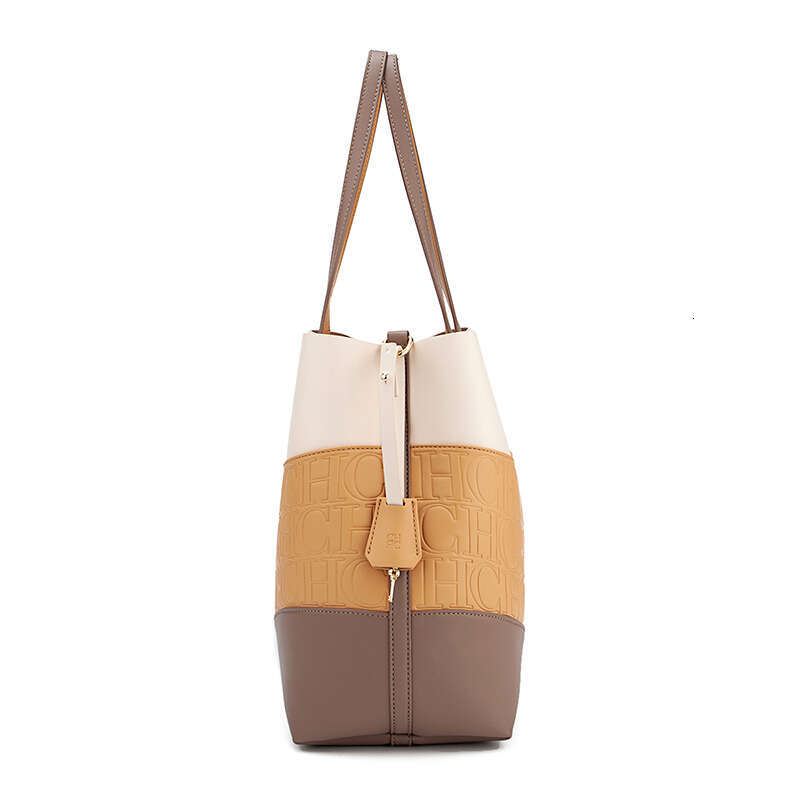 Women's Bags Versatile Trend Tote Leather Solid Color Splicing Large Capacity Crossbody Simple Fresh Style Commuting Shoulder Bag