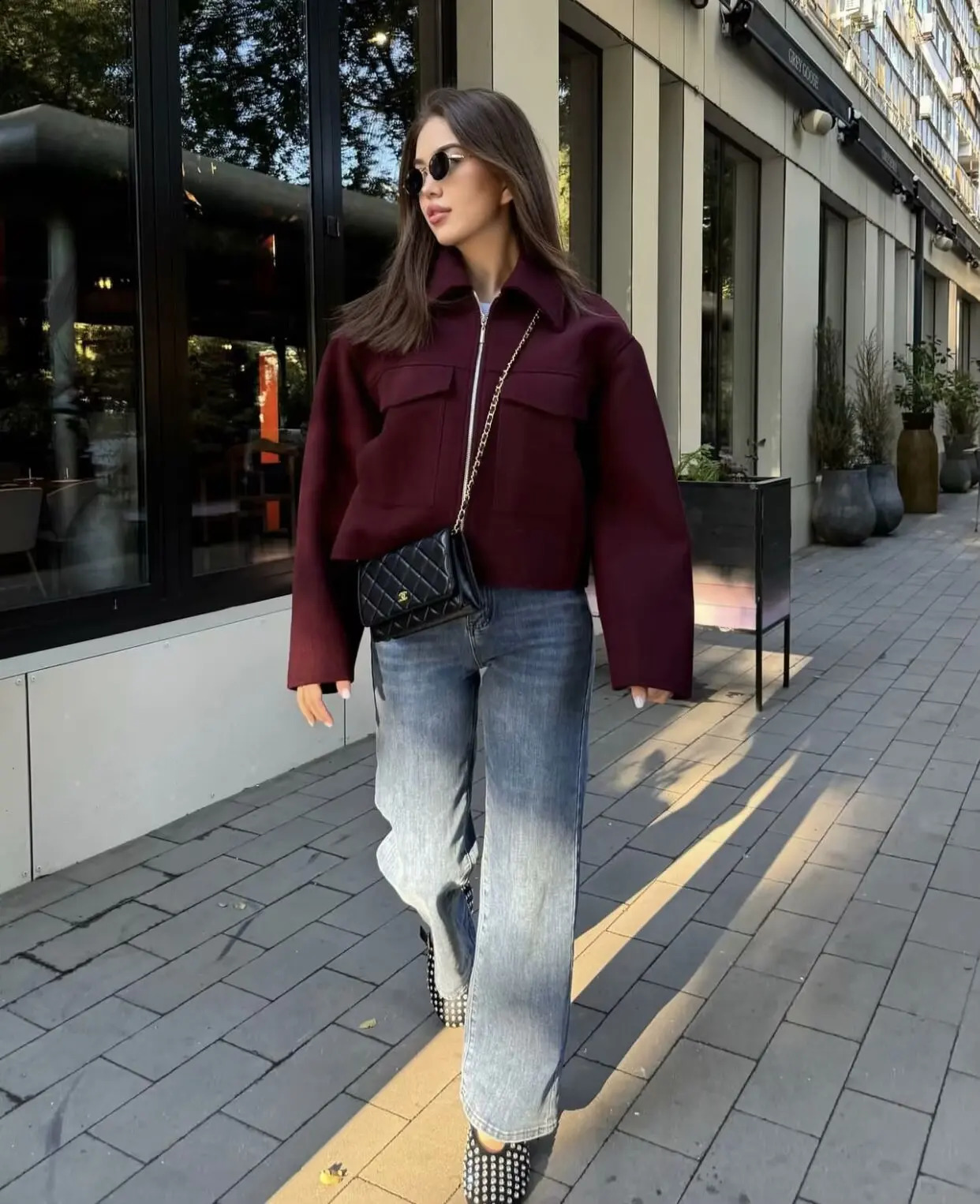 UETEEY 2024 premium outerwear womens winter Burgundy 241212Z