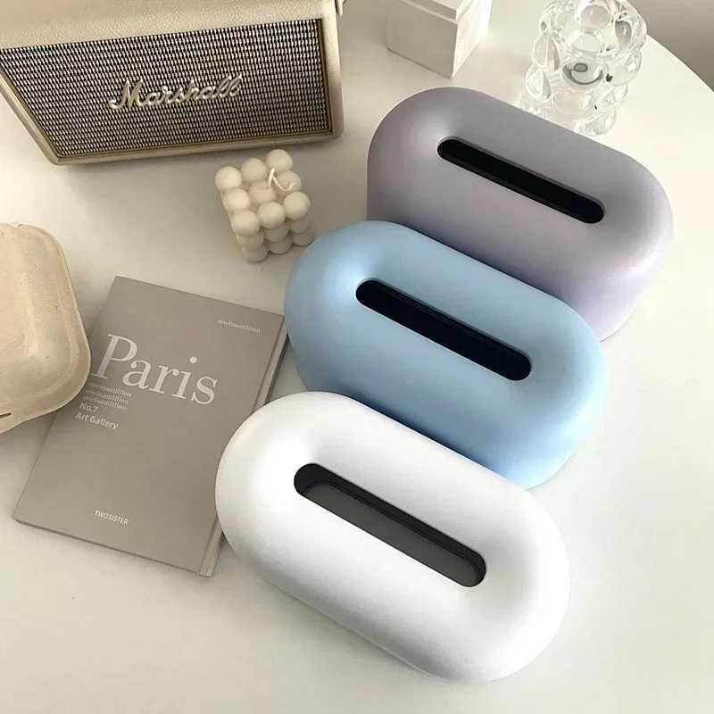 Inside White Plastic Tissue Box Table Organizer Kitchen Bedroom Storage Box Living Room Drawer Off Removable Paper Tissue Box Y241218