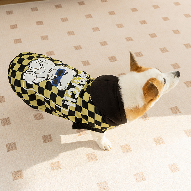Autumn and winter special print hoodie small and medium-sized dog warm clothing pet clothes