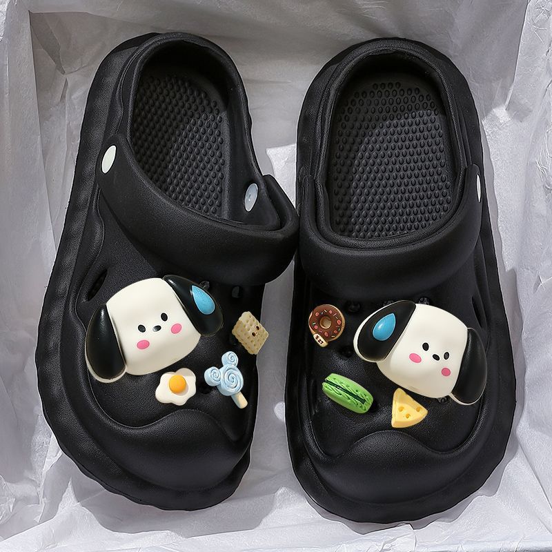 Hot New Free Shipping designer slippers for womens black white Summer Outwear Cartoon Cute Soft Bottom Non slip Slippers