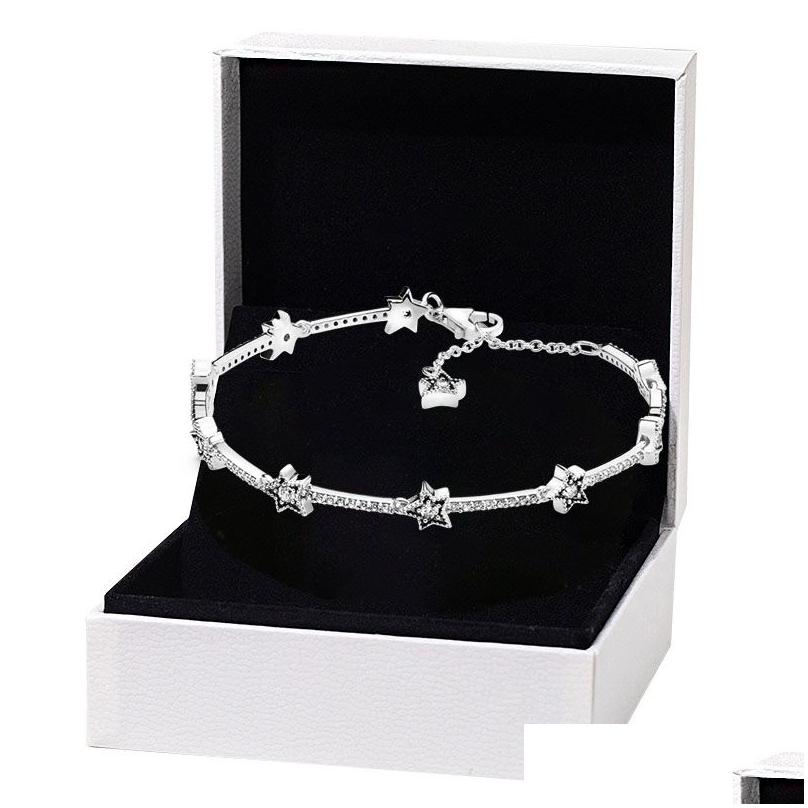 Charm Bracelets Stars Celestial Link Bracelet For Authentic Sterling Sier Hand Chain Wedding Jewelry Women Girlfriend Gift Designer W O