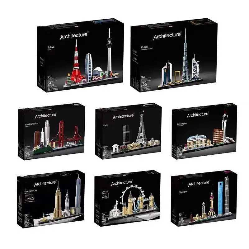 DIY 21044 21034 21052 21047 21028 21051 21039 21035 21043 21033 21032Blocks Kit Bricks Classic City Model Kid Toys For Children X241218