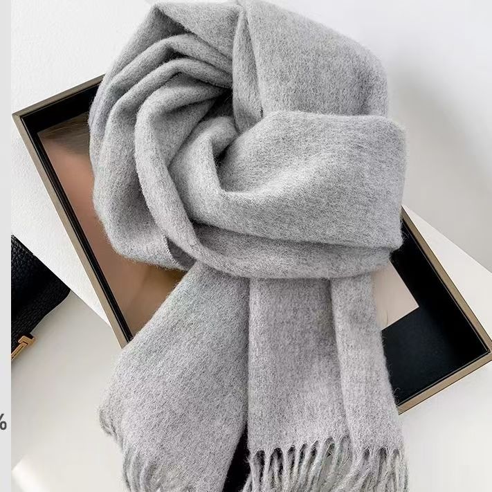 T002 cashmere pure color story new scarf wool winter cashmere warm thick neck couple versatile shawl