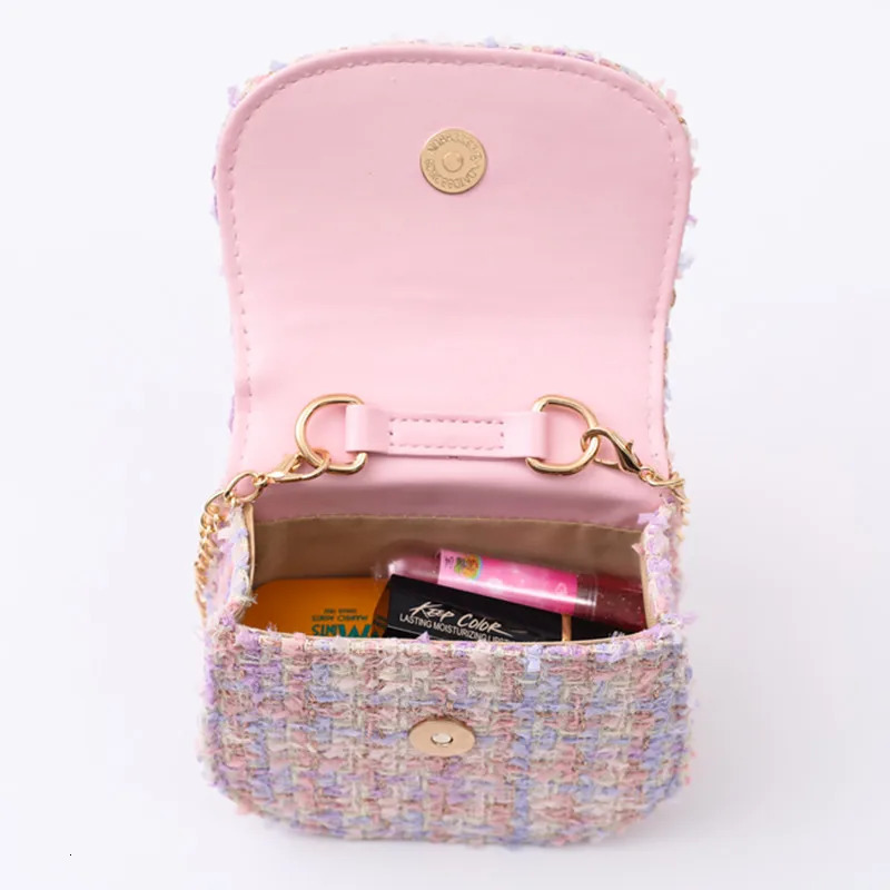 woolen kids small bag shiny pink purses and handbags Pearl handle crossbody bags with and purse for girls 241217