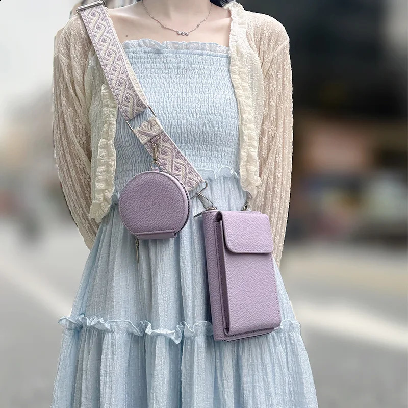 Fashion Women Wallet Single Shoulder Crossbody Cell Phone Bag Change Coin Pouch Purse Multi Card Position Money Bag Keycase 241212