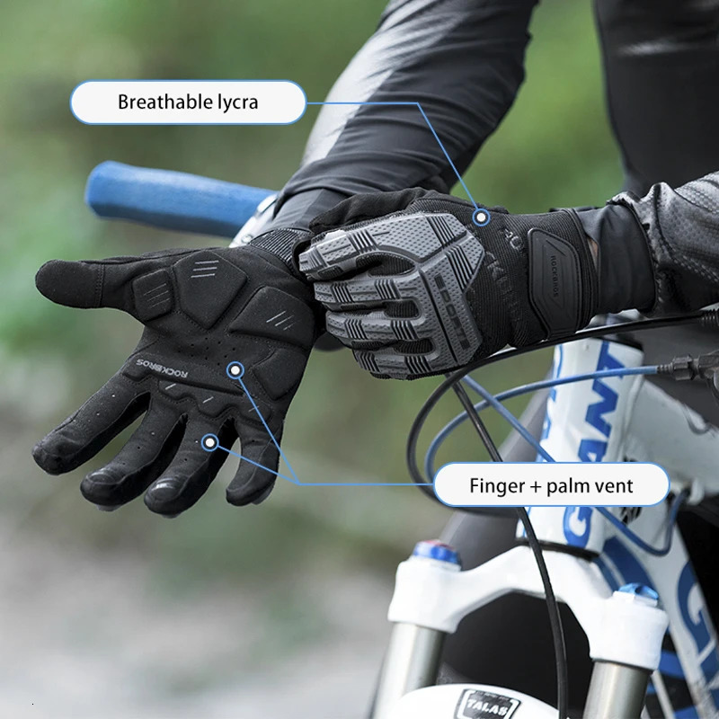 ROCKBROS Tactical Gloves Touch Screen Riding Cycling Gloves MTB Gloves Thermal Warm Motorcycle Winter Autumn Bike Gloves 241218