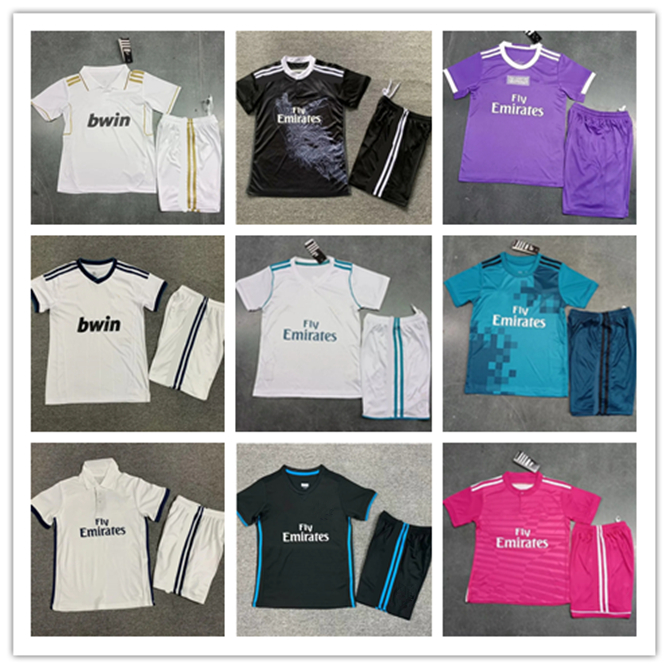 Kids 2011 2012 2013 2014 REaLs MADRIDS Retro Soccer Jerseys kits KAKA SERGIO RAMOS BALE MODRIC RONALDO BENZEMA alonso 11 12 13 14 15 16 17 ninos Football kits