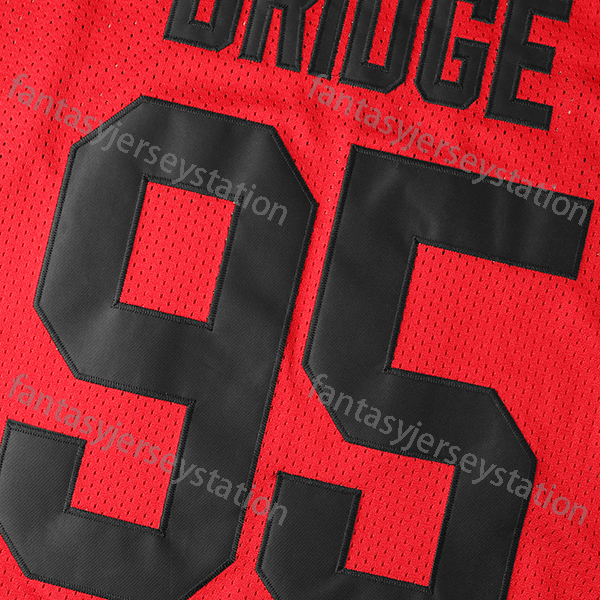IN STOCK Men's 95 Football Movie Jersey Red Hennessy Queens Bridge Football Jersey Embroidered Shirt Loose Fit for Soccer, Cycling, Everyday & At