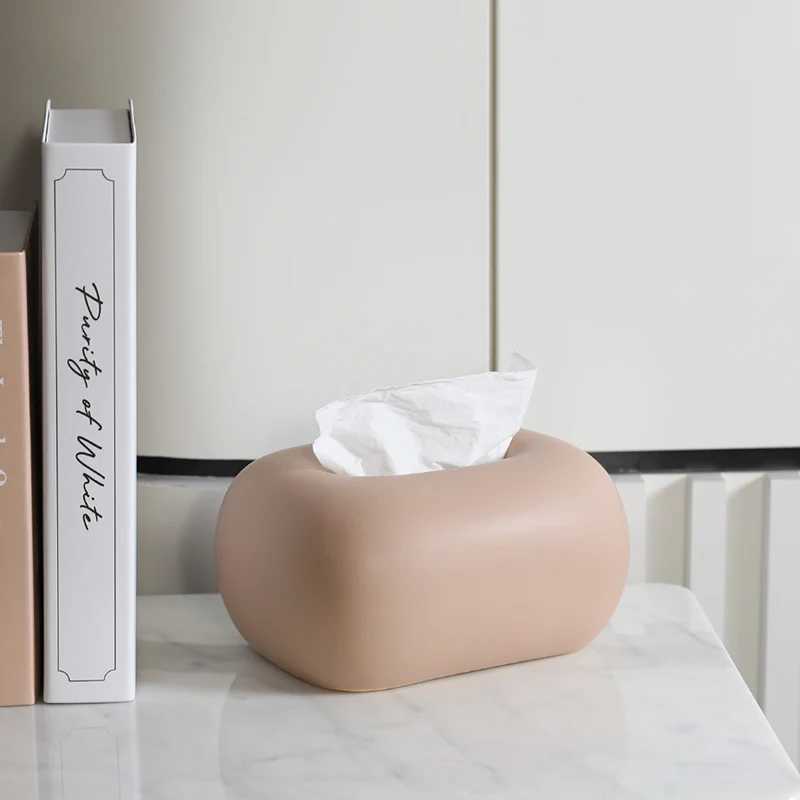 Modern Simple Ceramic Tissue Box Orphans Living Ro Tissue Box Creative Coffee Table Desktop Decorations Y241218