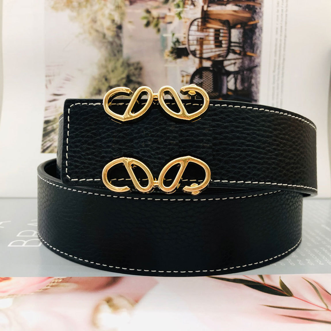 Designer Belts Men Women Classic Gold Silver Buckle Real Leather Belts Double-sided Lychee Pattern Width 3.8cm Mens Fashion Belt Waistband