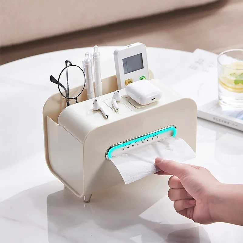 Living Ro Tissue Box Environmentally Friendly Clean Remote Control Desktop Creative Napkin Dresser Bathroom Storage Box Y241218