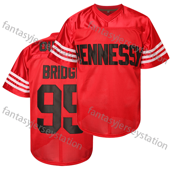 IN STOCK Men's 95 Football Movie Jersey Red Hennessy Queens Bridge Football Jersey Embroidered Shirt Loose Fit for Soccer, Cycling, Everyday & At