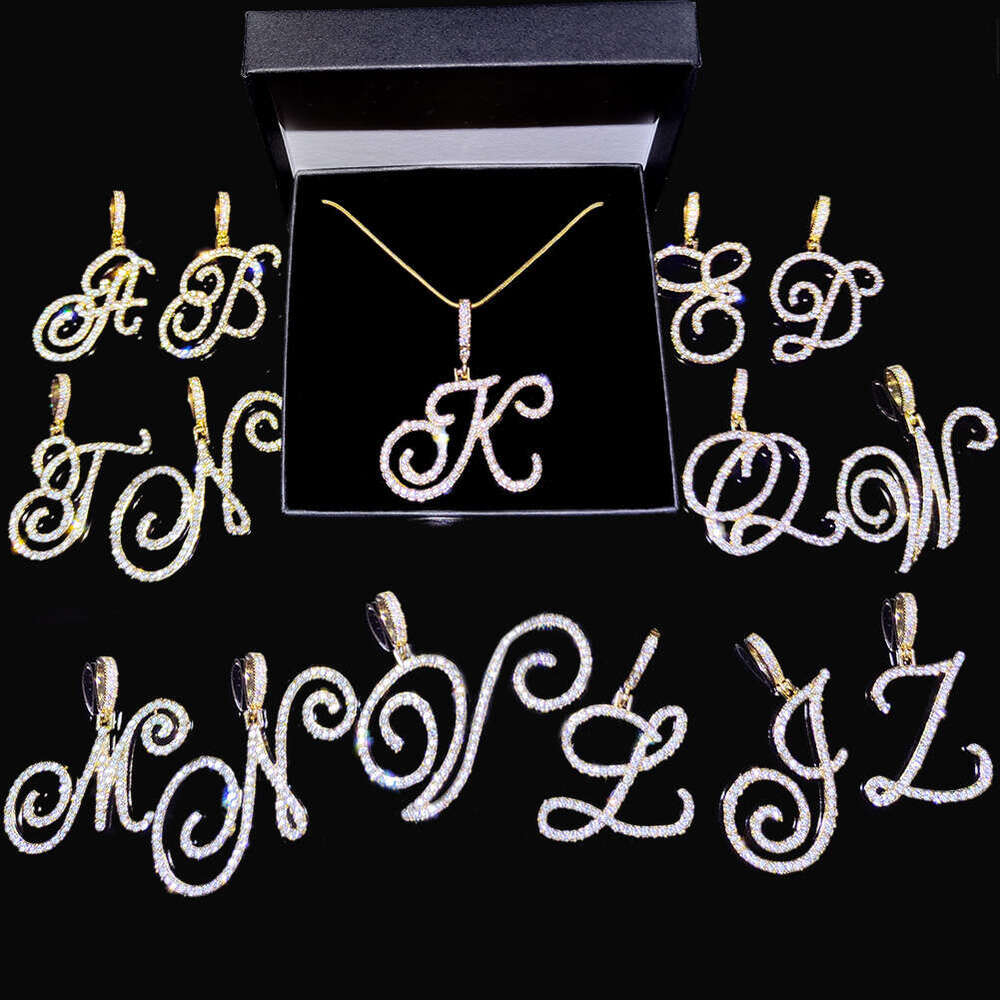 Flatfoosie New A-Z Cursive Initial Name Pendant For Women Simple Rope Chain Letter Necklace Fashion Jewelry Gift